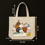 The "Cat Cuddle Pile" Wholesome | Premium Off-White Canvas Tote bag - Image 5