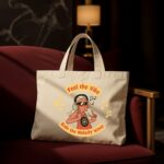 The "Melody Wave" Retro Music | Premium Off-White Canvas Tote bag - Image 2