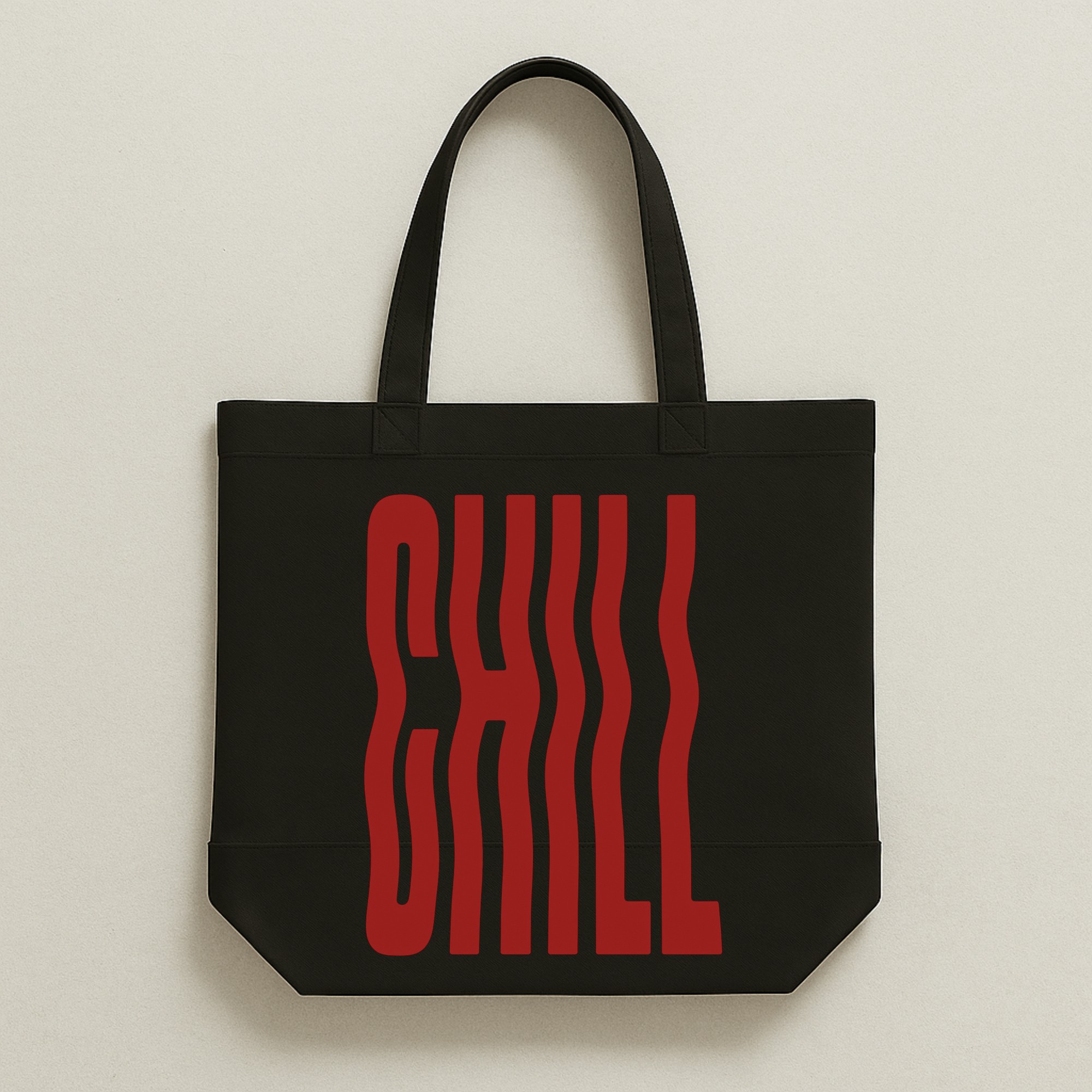 28 The "Chill" Wavy Streetwear | Premium Black Canvas Tote bag - Image 1