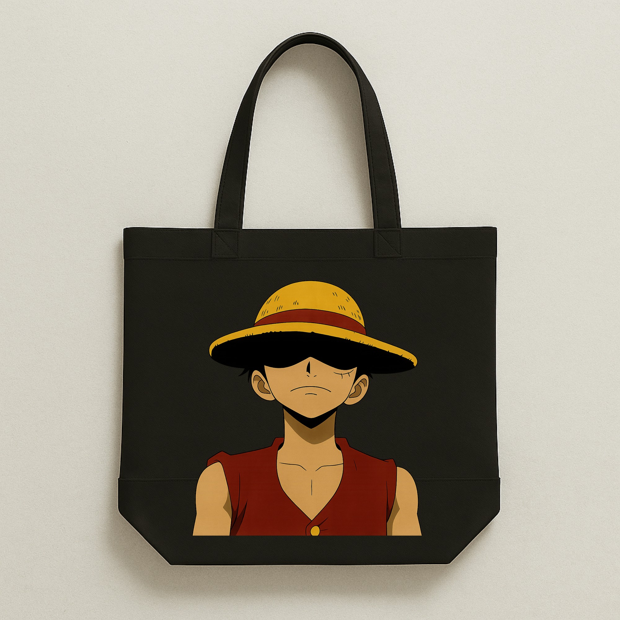33 The "Luffy Serious Mode" One Piece | Premium Black Canvas Tote bag - Image 1
