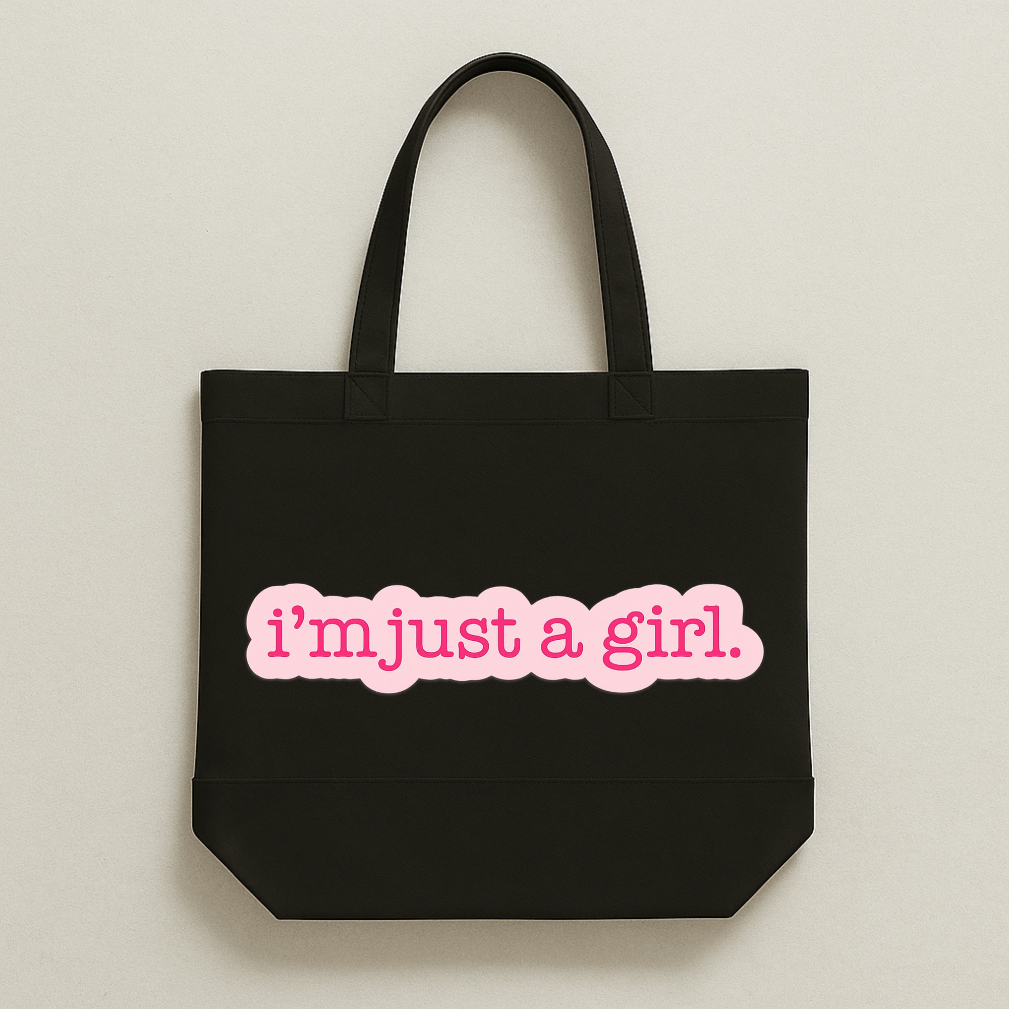 42 The "I'm Just A Girl" Viral Trend | Premium Black Canvas Tote bag - Image 1