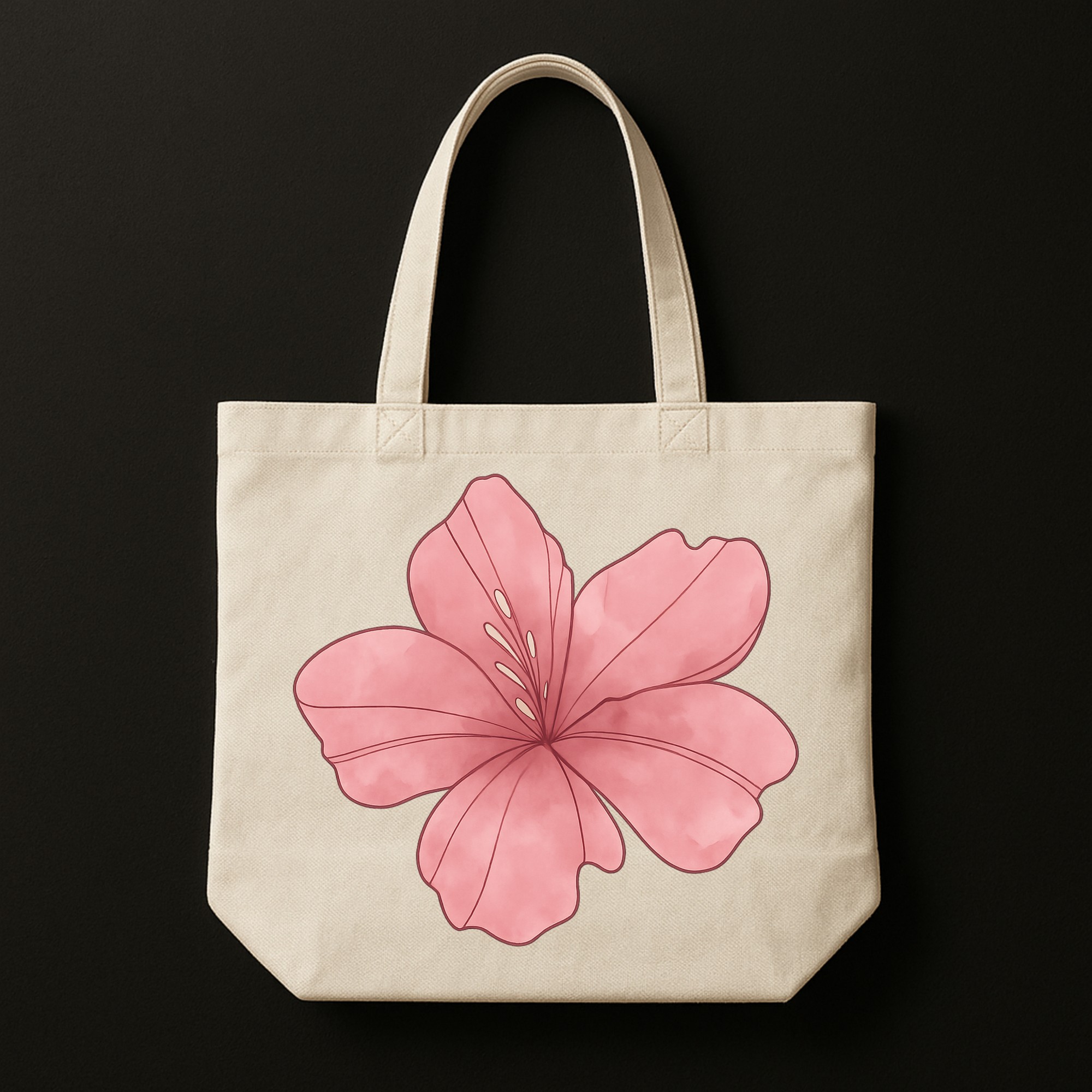 46 The "Pink Bloom" Soft Edition | Premium Off-White Canvas Tote bag - Image 1
