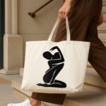 The "Abstract Muse" Minimalist Art | Premium Off-White Canvas Tote - Image 4