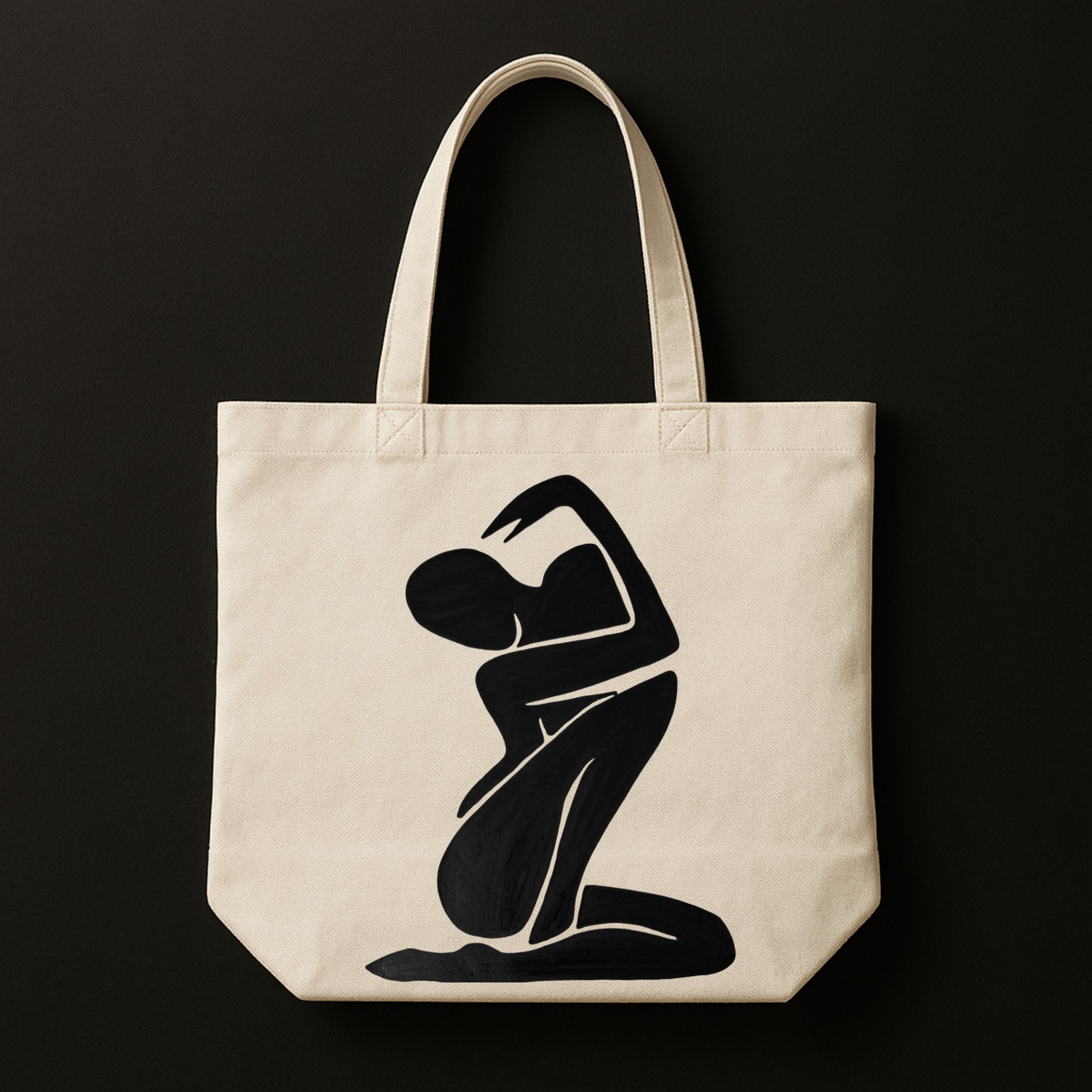 47 The "Abstract Muse" Minimalist Art | Premium Off-White Canvas Tote - Image 1