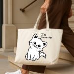 The "I'm Ameowzing" Self-Love | Premium Off-White Canvas Tote bag - Image 4